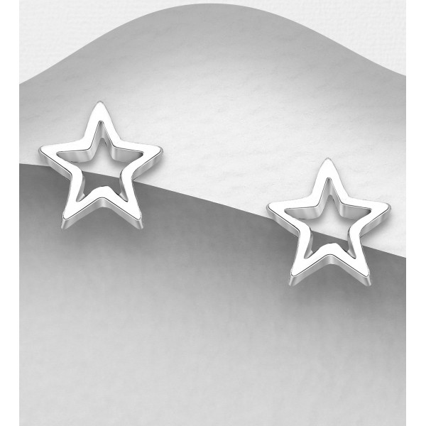 Srebrni uhani v obliki zvezdice